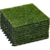 Konstgräs 10 st 30×30 cm, 25 mm – balkong & trädgård, mörkgrön, lättskött