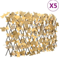 vidaXL Konstväxt lönnlöv spaljé expanderbar orange 5 st 180x60 cm