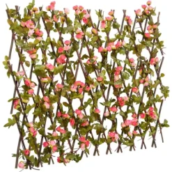 vidaXL Konstväxt murgröna spaljé expanderbar 5 st mörk rosa 180x60 cm