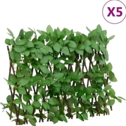 vidaXL Konstväxt murgröna spaljé expanderbar 5 st grön 180x30 cm