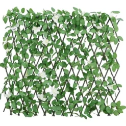 Konstväxt murgröna till väggdekoration - Expanderbar Spaljé | Färg: Grön | Storlek: 186x30 cm