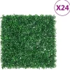vidaXL Konstväxt växtvägg 24 st grön 50x50 cm