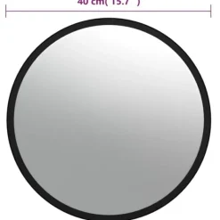 Konvex trafikspegel för inomhusbruk | Diameter: Ø40 cm | Färg: Svart | Material: Akryl Säkerhetsspeglar