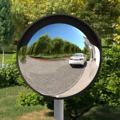 New Konvex trafikspegel för utomhusbruk svart Ø45 cm polykarbonat Säkerhetsspeglar