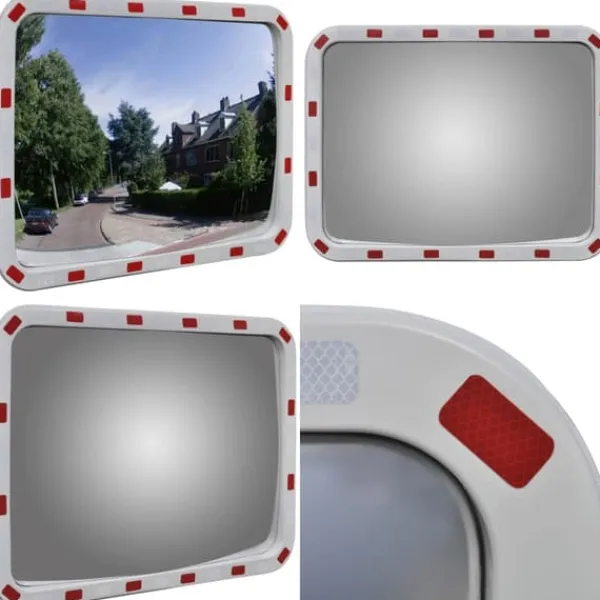 Sale Konvex trafikspegel PC-Plast 60 x 80 cm med reflexer - Trafikspegel - Trafikspeglar - Home & Living Säkerhetsspeglar