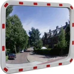 Hot Konvex trafikspegel PC-Plast 60 x 80 cm med reflexer Säkerhetsspeglar