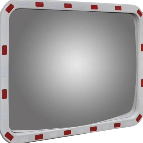 Hot Konvex trafikspegel PC-Plast 60 x 80 cm med reflexer Säkerhetsspeglar