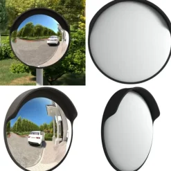 Outlet Konvex trafikspegel utomhusbruk svart Ø45 cm polykarbonat - Trafikspegel - Trafikspeglar - Home & Living Säkerhetsspeglar