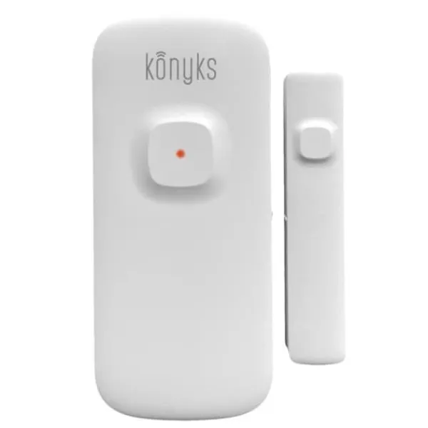 Konyks Senso Charge 2 - Batteridriven Wi-Fi-öppningsdetektor för dörr och fönster, 1 års batteritid, Smartphone-aviseringar