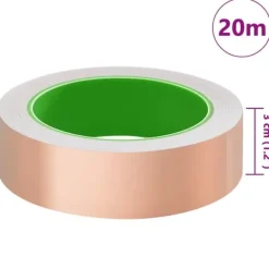 Koppartejp 2000x5 cm - Dubbelsidig och flexibel | Färg: Koppar | Material: Miljövänlig koppar Markduk & Fiberduk