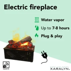 Korg Kassett 400 eldstad med vattenånga - justerbar flamhöjd - fjärrkontroll