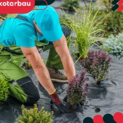 Outlet KOTARBAU® Ogrässkyddande Trädgårdstextil Universal För Ogräs Svart Rulle 110 G/M2 0,6 X 100 M + Pinnar Markduk & Fiberduk