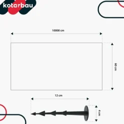 Outlet KOTARBAU® Ogrässkyddande Trädgårdstextil Universal För Ogräs Svart Rulle 110 G/M2 0,6 X 100 M + Pinnar Markduk & Fiberduk