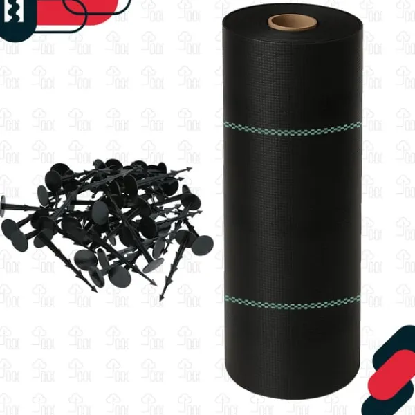 Outlet KOTARBAU® Ogrässkyddande Trädgårdstextil Universal För Ogräs Svart Rulle 110 G/M2 0,6 X 100 M + Pinnar Markduk & Fiberduk