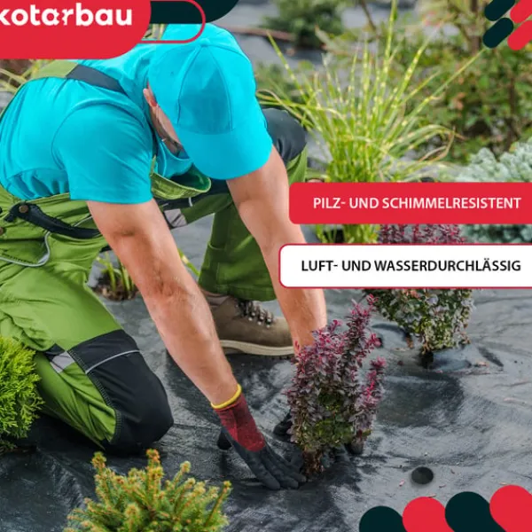 Outlet KOTARBAU® Ogrässkyddande Trädgårdstextil Universal För Ogräs Svart Rulle 110 G/M2 0,6 X 100 M + Pinnar Markduk & Fiberduk