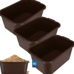 Best KOTARBAU® Rektangulär trädgårdscontainer Murbrukscontainer 45 l brun 3-pack Trädgårdskorgar