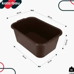 Best KOTARBAU® Rektangulär trädgårdscontainer Murbrukscontainer 45 l brun 3-pack Trädgårdskorgar