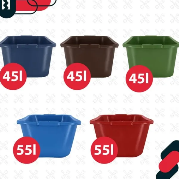 Best KOTARBAU® Rektangulär trädgårdscontainer Murbrukscontainer 45 l brun 3-pack Trädgårdskorgar