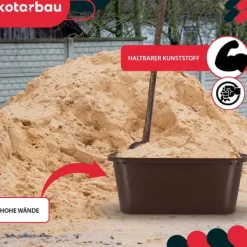 Best KOTARBAU® Rektangulär trädgårdscontainer Murbrukscontainer 45 l brun 3-pack Trädgårdskorgar