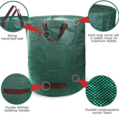 New Kraftig trädgårdsväska med handtag för utomhusbruk, lövavfall, växter, gräs, för trädgård, gräsmatta, uteplats,[745] Trädgårdskorgar