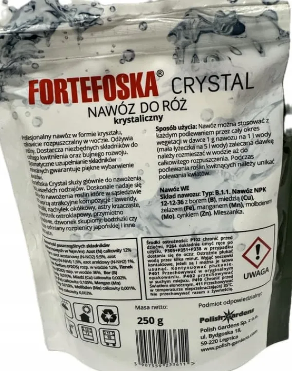 Hot KRISTALLGÖDNING FÖR ROSOR FORTEFOSKA CRYSTAL 250G MYCKET EFFEKTIV Gödningsmedel