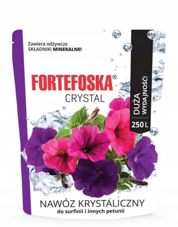 KRISTALLGÖDNINGSMEDEL FÖR SURFINIA FORTEFOSKA CRYSTAL 250G MYCKET EFFEKTIVT Gödningsmedel