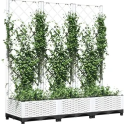 Krukor & odlingslådor - Living Odlingslåda med spaljé vit 120x40x121,5 cm PP