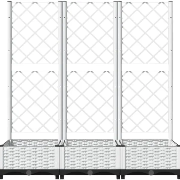 Krukor & odlingslådor - Living Odlingslåda med spaljé vit 120x40x121,5 cm PP