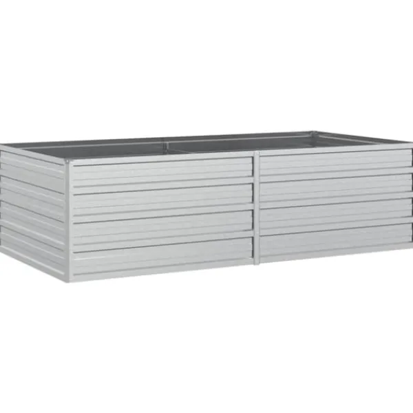 Krukor & odlingslådor - Living Odlingslåda upphöjd galvaniserat stål 160x80x45 cm silver