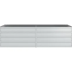 Krukor & odlingslådor - Living Odlingslåda upphöjd galvaniserat stål 160x80x45 cm silver