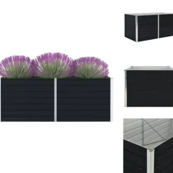 Clearance Krukor & odlingslådor - Living Odlingslåda 160x80x45 cm galvaniserat stål antracit Krukor & Växtbehållare