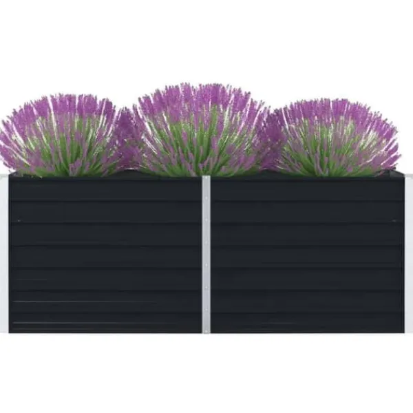Clearance Krukor & odlingslådor - Living Odlingslåda 160x80x45 cm galvaniserat stål antracit Krukor & Växtbehållare