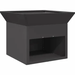 Kubisk eldstad i stål för utomhusbruk | Färg: Svart | Storlek: 50x50x40 cm