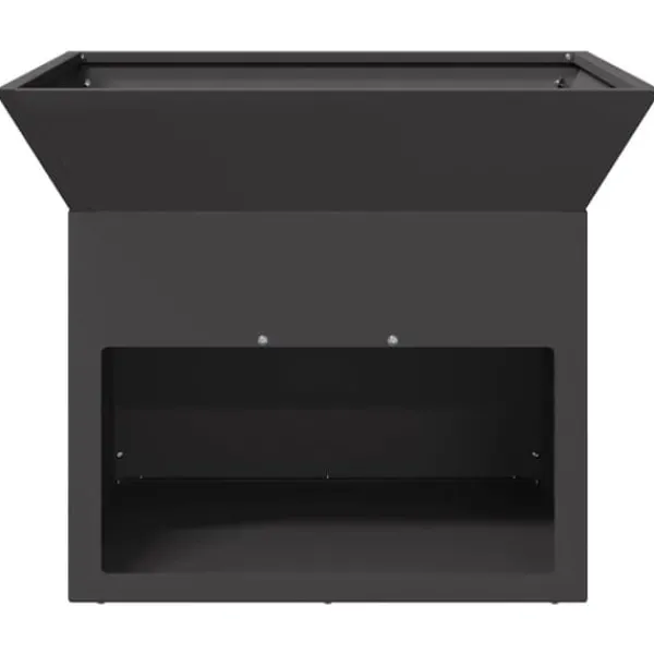 Kubisk eldstad i stål för utomhusbruk | Färg: Svart | Storlek: 50x50x40 cm