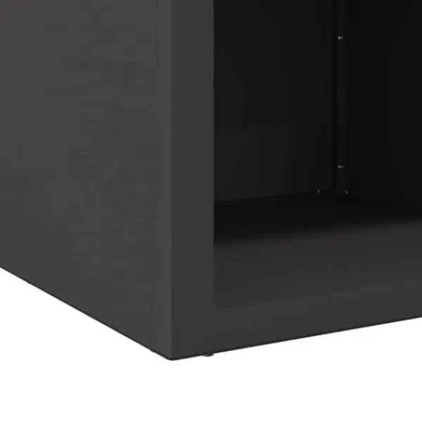 Kubisk eldstad i stål för utomhusbruk | Färg: Svart | Storlek: 50x50x40 cm