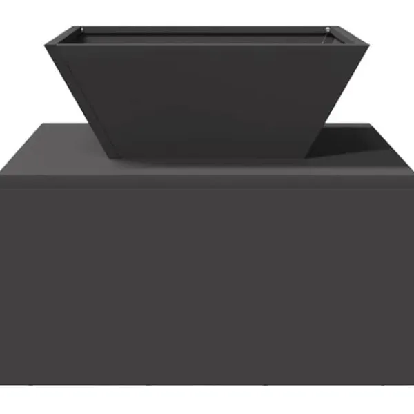 Kubisk eldstad i stål för utomhusbruk – Industristil | Färg: Svart | Storlek: 50x50x40 cm