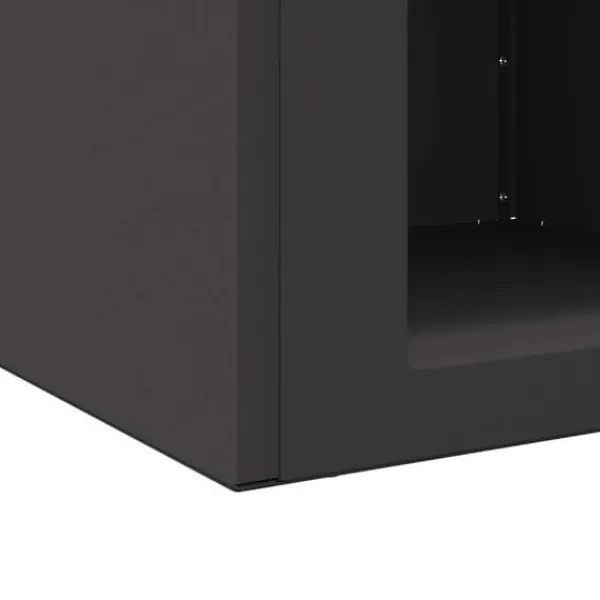 Kubisk eldstad i stål för utomhusbruk – Industristil | Färg: Svart | Storlek: 50x50x40 cm