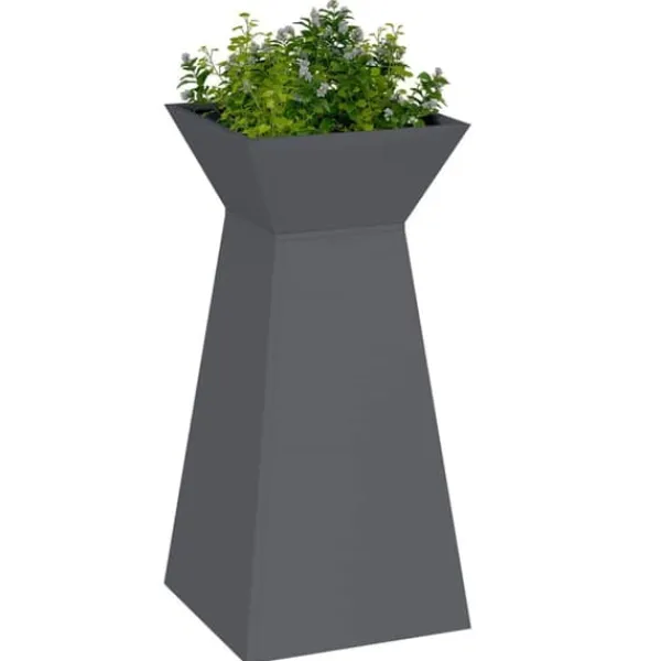 Kubiskt växtställ i antracit - Modern växtdisplay för inomhus & utomhus | Färg: Antracit | Storlek: 35x35x73 cm