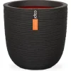 Kulblomkruka - CAPI EUROPE - RIB NL - 43 x 41 cm - Svart Krukor & Växtbehållare