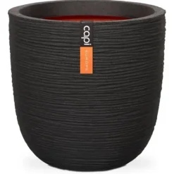 Kulblomkruka - CAPI EUROPE - RIB NL - 43 x 41 cm - Svart Krukor & Växtbehållare