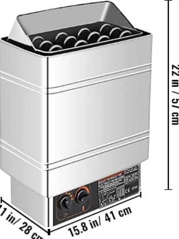 Hot 9kW hem/kommersiell väggmonterad elektrisk bastuaggregat med extern styrenhet, justerbar tid och temperatur, lätt att installera Bastu