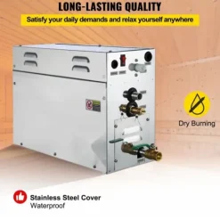 Outlet 9KW ånggenerator för SPA-rum, digital display, 35℃-55℃, bastu, hem & kommersiell ånggeneratorsats. Bastu