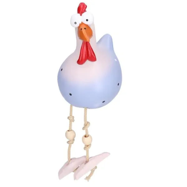 New Kycklingstaty Resin Djurfigur Ornament Dekoration Hantverk för Hem Trädgård Grå Trädgårdsprydnader
