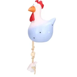 New Kycklingstaty Resin Djurfigur Ornament Dekoration Hantverk för Hem Trädgård Grå Trädgårdsprydnader