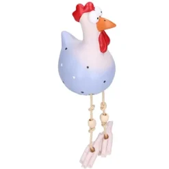 New Kycklingstaty Resin Djurfigur Ornament Dekoration Hantverk för Hem Trädgård Grå Trädgårdsprydnader