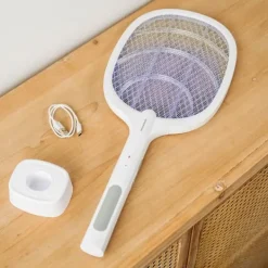 Clearance Laddad 2 i 1 Anti-insekt racket med UV-ljus Elecfly InnovaGoods LASER SKADDJUR FÖR TRÄDGÅRDEN Flugsmällor