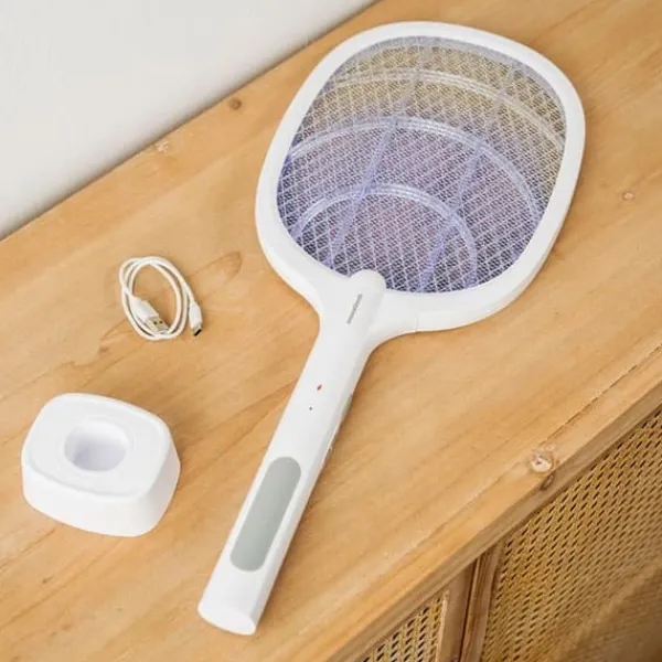 Clearance Laddad 2 i 1 Anti-insekt racket med UV-ljus Elecfly InnovaGoods LASER SKADDJUR FÖR TRÄDGÅRDEN Flugsmällor