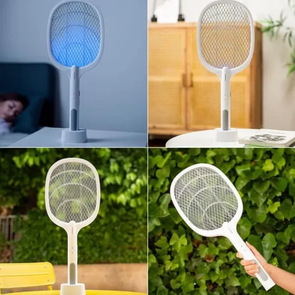 Clearance Laddad 2 i 1 Anti-insekt racket med UV-ljus Elecfly InnovaGoods LASER SKADDJUR FÖR TRÄDGÅRDEN Flugsmällor
