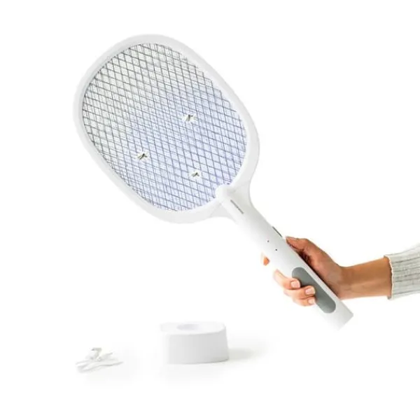 Clearance Laddad 2 i 1 Anti-insekt racket med UV-ljus Elecfly InnovaGoods LASER SKADDJUR FÖR TRÄDGÅRDEN Flugsmällor