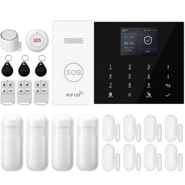 Larm System, Trådlös Anslutning, Smart Hem Kompatibilitet,2G GSM WiFi Kit E, EU-plugg